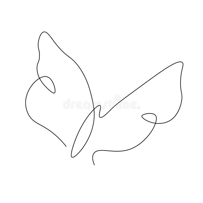 Butterfly Isolated One Line Drawing Vector Illustration Stock Vector ...