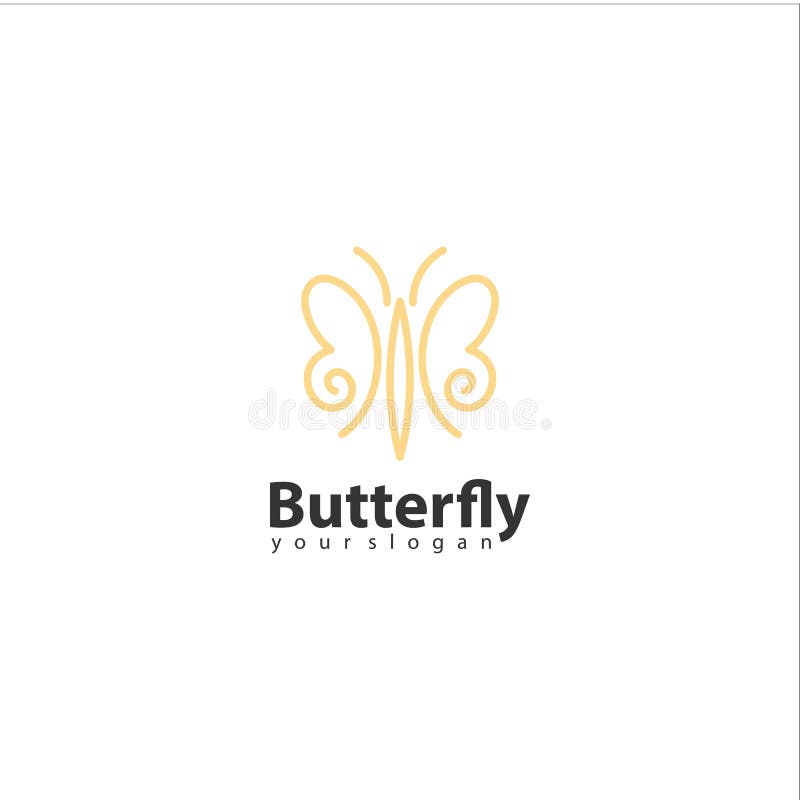 Butterfly Jewelry Logo Design Vector Template Linear Style Stock Vector