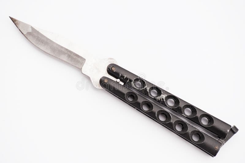 Butterfly knife 2 stock photo. Image of dangerous, background 10744028