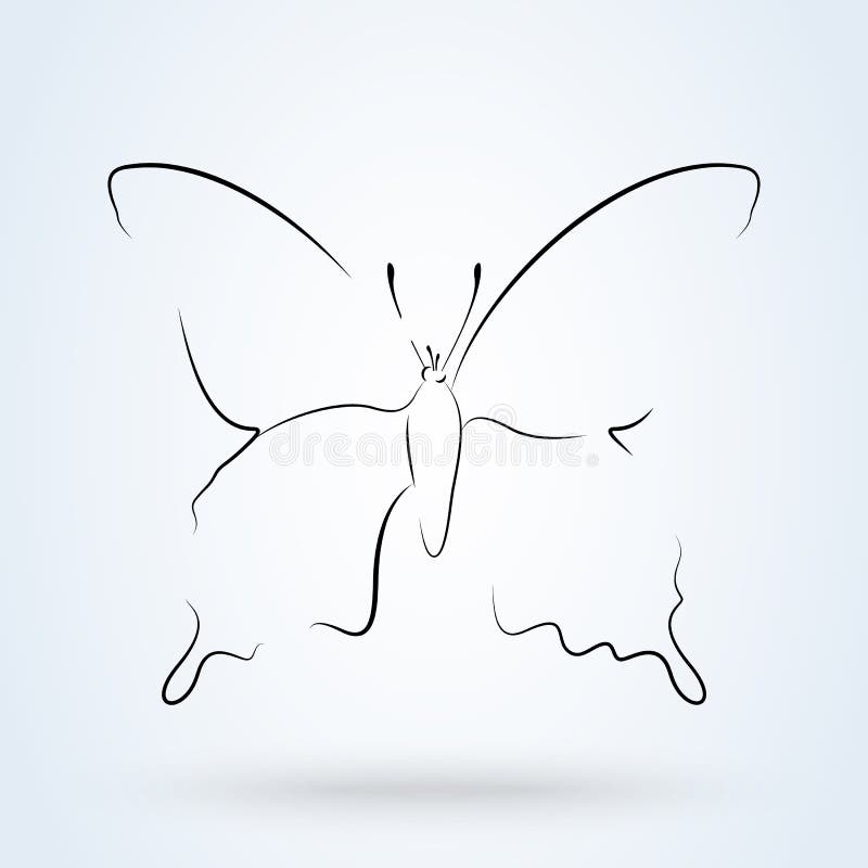 Download Simple Butterfly Icon. Outline Vector Illustration Stock ...