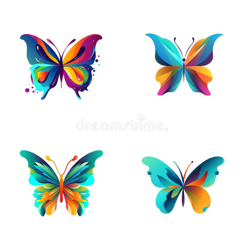 Butterfly logo colorful illustation