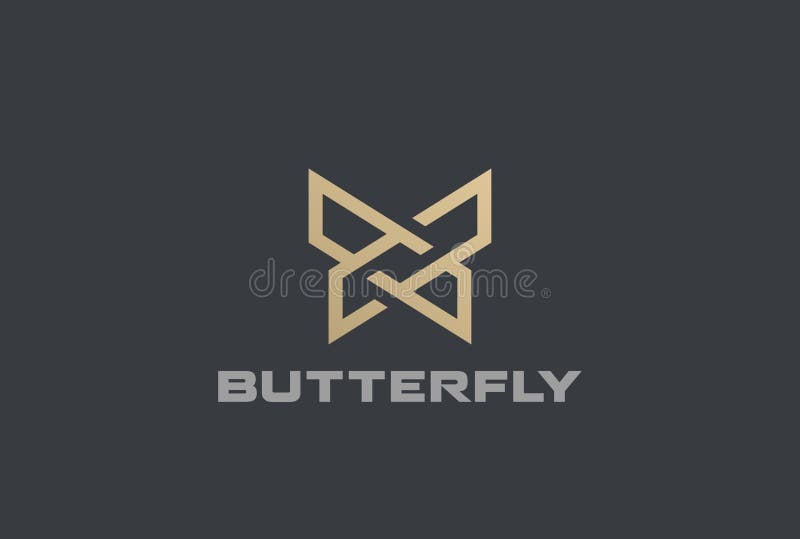 Butterfly Logo geometric design abstract vector template Linear style icon. stock illustration Butterfly Logo geometric design abstract vector template Linear style icon. stock illustration