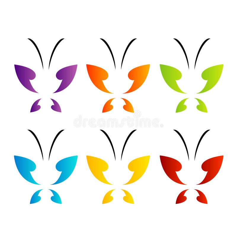 Butterfly Logo Rainbow Colors Stock Illustrations 315 Butterfly Logo