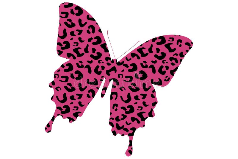 Butterfly logo on white background. Leopard concept style .