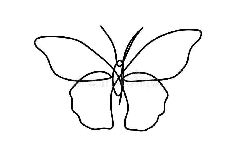 Butterfly One Line Drawing Minimalism Design Stock Vector ...
