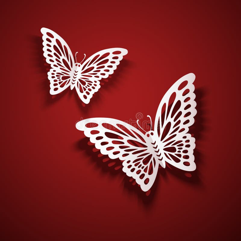 Butterfly paper cut decorations royalty free illustration