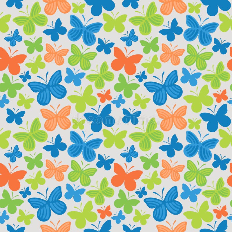 Butterfly seamless colored pattern