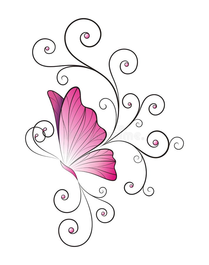 Butterfly with swirls stock vector. Illustration of decoration - 28697290