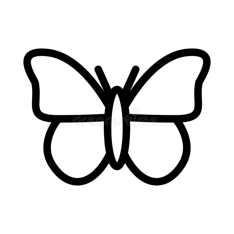 Butterfly Vector Thin Line Icon Stock Illustration - Illustration of