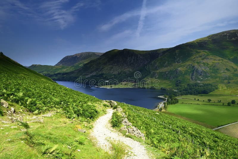Buttermere stock photo. Image of path, mountains, stones 23415944