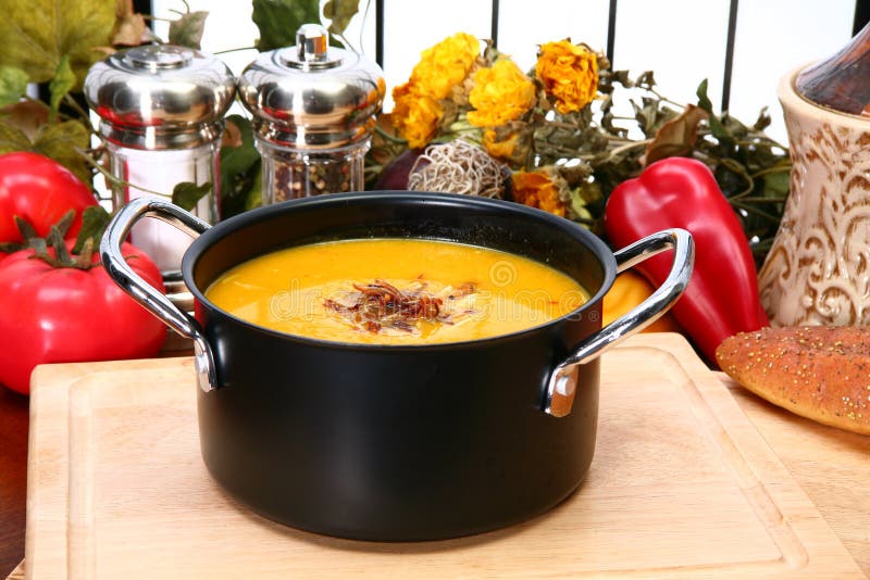 Butternut κολοκύνθη σούπας στοκ φωτογραφία με δικαίωμα ελεύθερης χρήσης