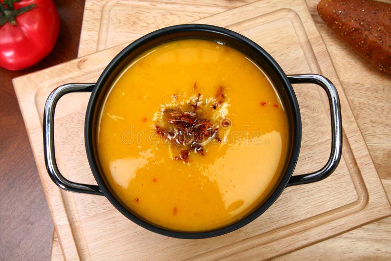 Butternut κολοκύνθη σούπας στοκ φωτογραφίες με δικαίωμα ελεύθερης χρήσης