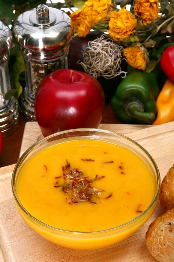 Butternut κολοκύνθη σούπας στοκ εικόνα