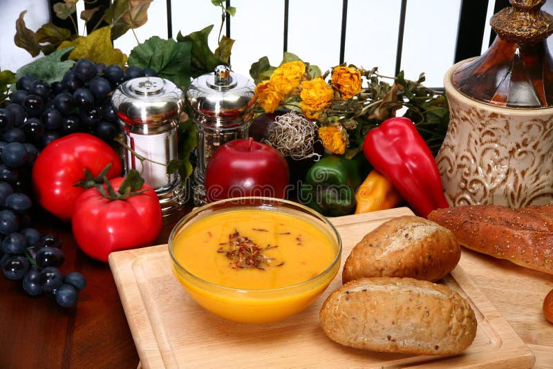 Butternut κολοκύνθη σούπας στοκ φωτογραφία με δικαίωμα ελεύθερης χρήσης