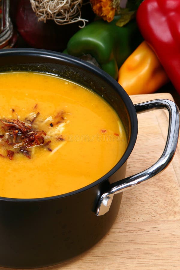 Butternut κολοκύνθη σούπας στοκ εικόνα