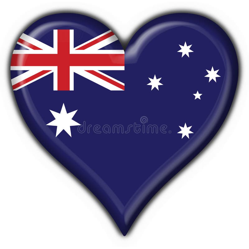 button australijskiego flagi serce ilustracja wektor button australijskiego flagi serce ilustracja wektor