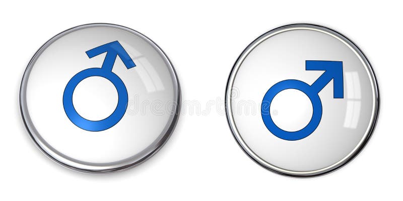 Button Blue Male Symbol royalty free illustration