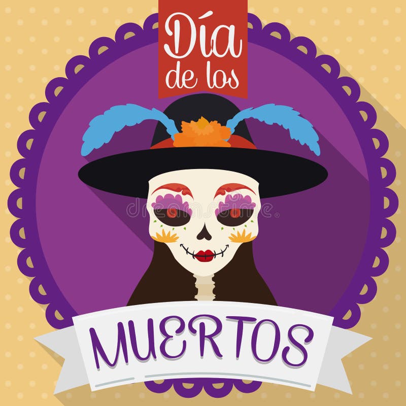Button with Catrina for Dia De Muertos in Flat Style, Vector Illustration Stock Vector - Illustration of flower, button: 79515712 Button with Catrina for Dia De Muertos in Flat Style, Vector Illustration Stock Vector - Illustration of flower, button: 79515712