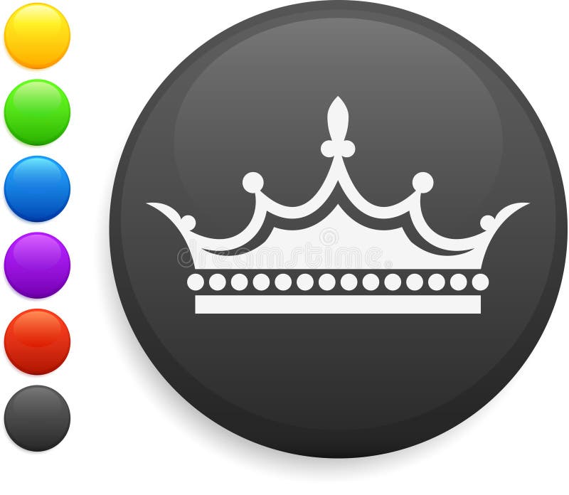 Button kronasymbolsinternet runda vektor illustrationer