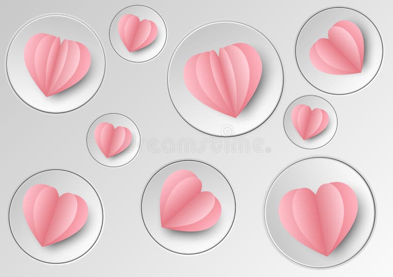Heart background with light pink paper cut hearts Vector Image
