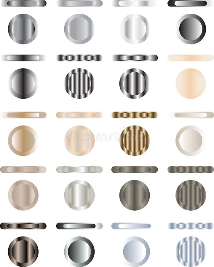 Button, set of buttons that are metal and light
