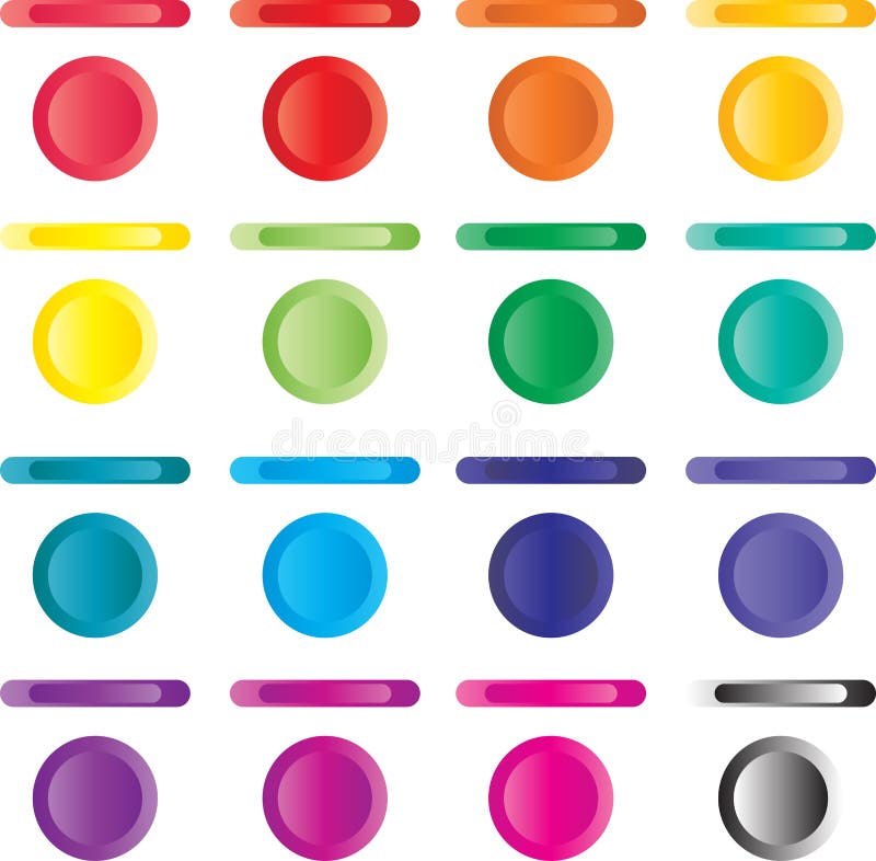 Button, set of light buttons of red, blue, green.. vector illustration