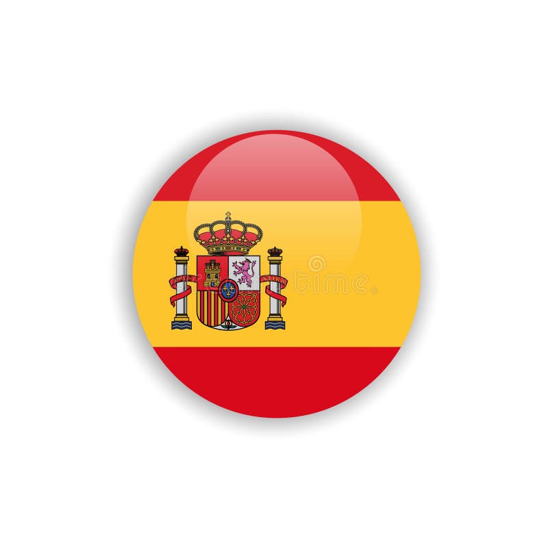 Button Spain Flag Vector Template Design stock illustration