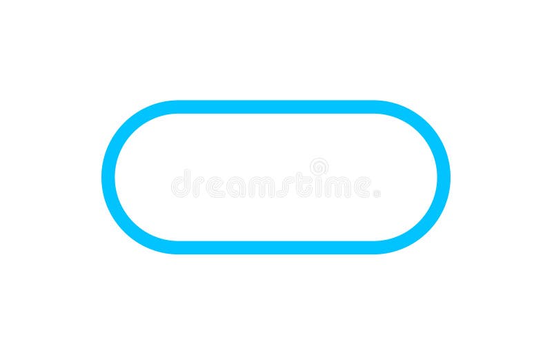 Button square rounded corner, blue square button simple, icon square shape with corner curve and outline stroke stock illustration