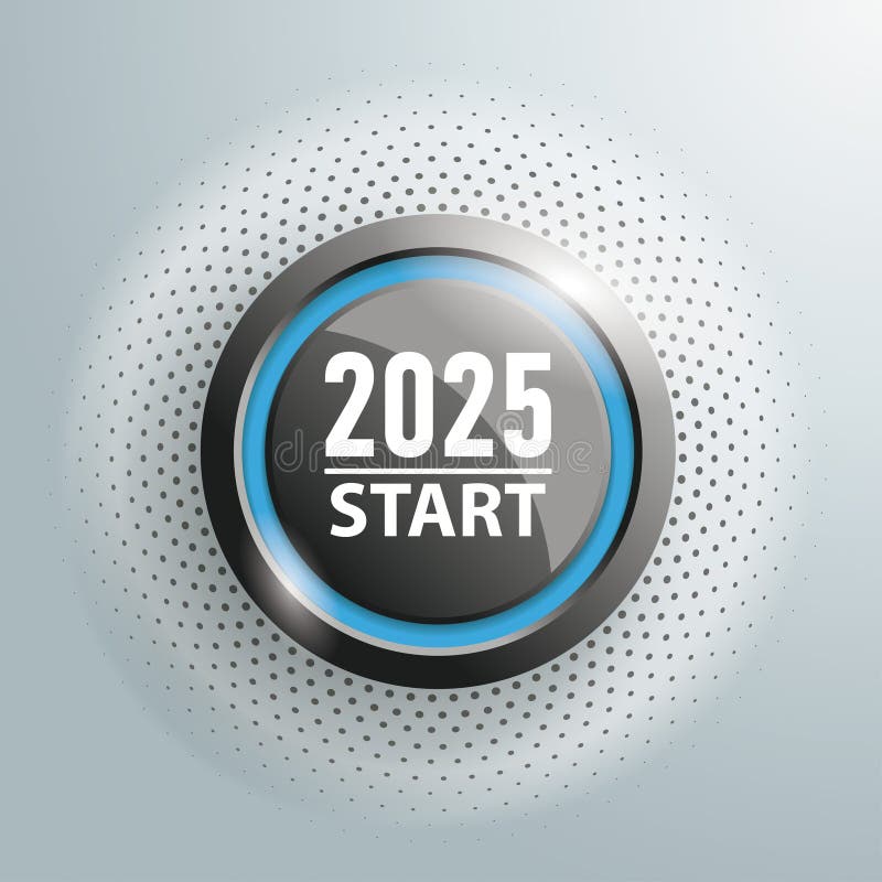 Button 2025 Start Halftone royalty free illustration