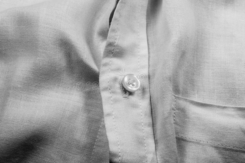 Shirt Button Detail. White Cotton Fabric. Stock Image Image of