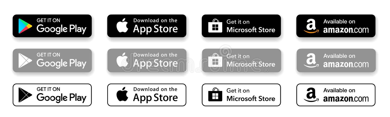 Icons App Store Google Play Windows  Editorial Stock Image -  Illustration of nnew, : 127287209