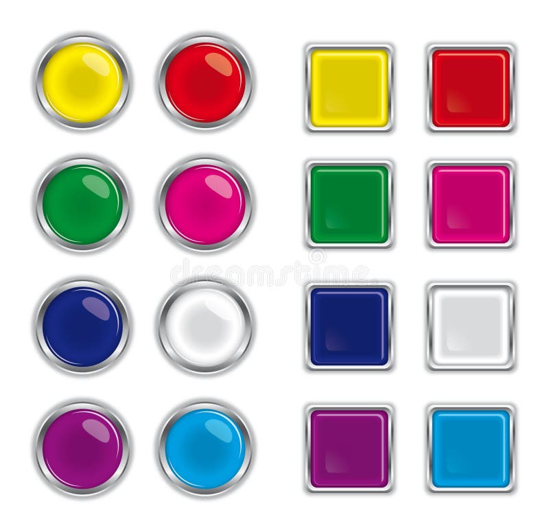buttons den glass runda fyrkantiga rengöringsduken vektor illustrationer buttons den glass runda fyrkantiga rengöringsduken vektor illustrationer