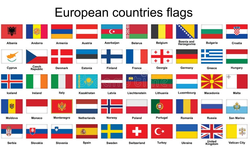 Flags of European Countries Stock Illustration - Illustration of business,  flags: 11193157