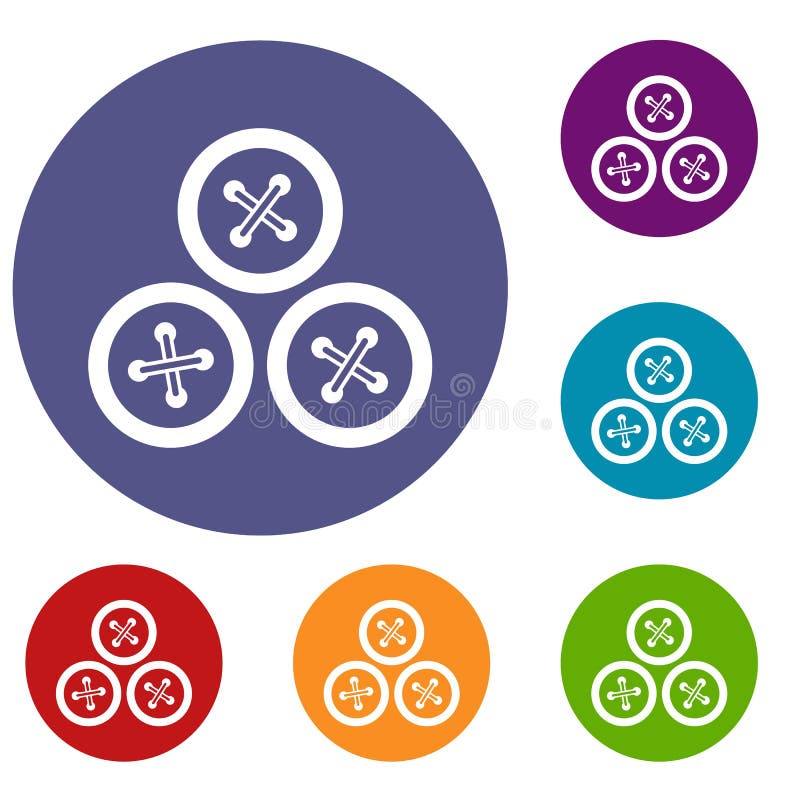 Buttons for Sewing Icon, Outline Style Stock Vector Illustration of