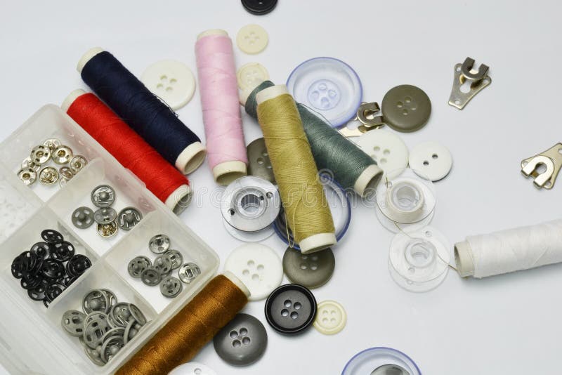 Buttons and thread stock photo. Image of buttons, colorful 61743886