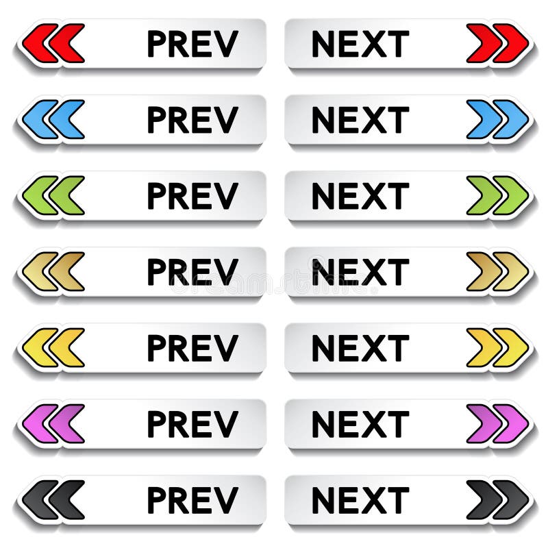 Buttons to the next and previous item stock illustration