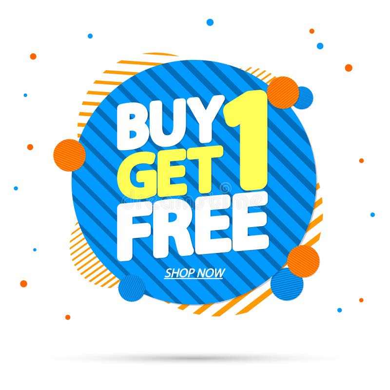 Buy 1 Get 1 Free, Sale Banner Design Template, Discount Tag, App Icon ...