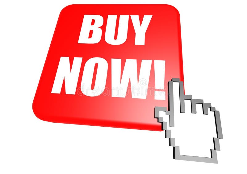 Buy now button with cursor vector illustration