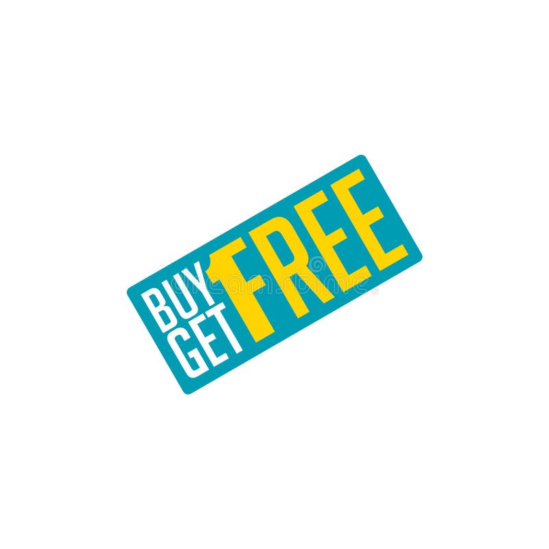 Buy one get free promotion sign label royalty free illustration