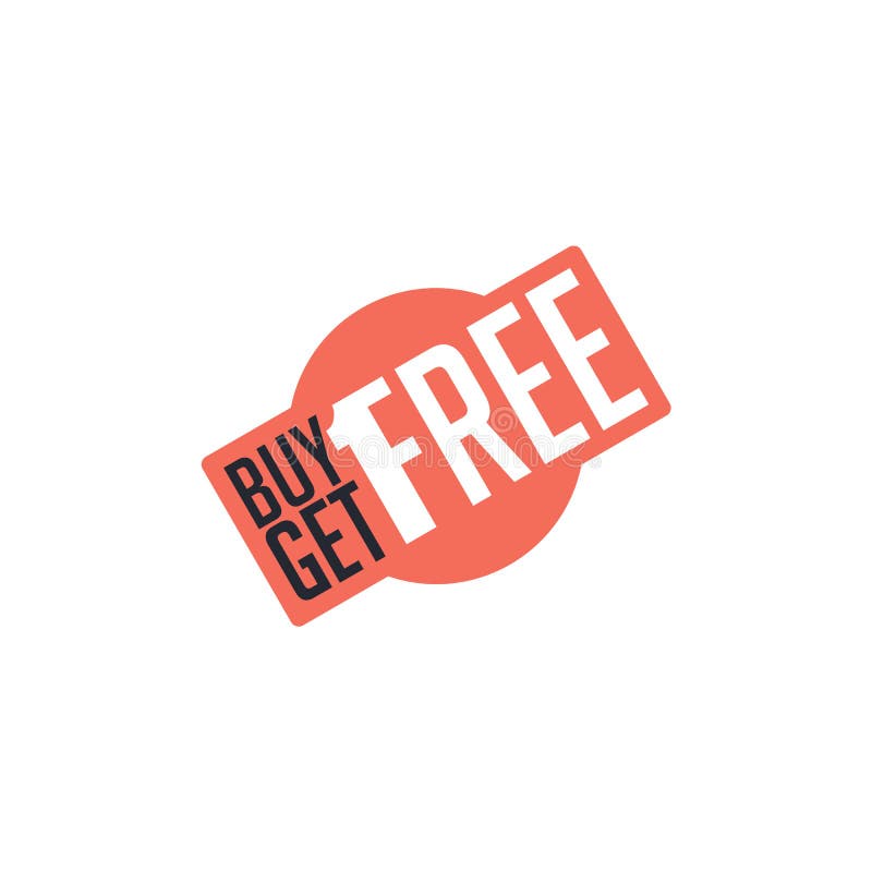 Buy one get free promotion sign label royalty free illustration