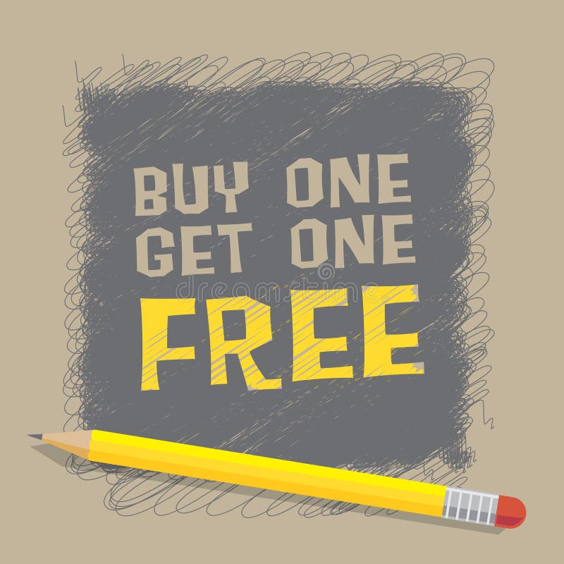 Buy One Get One Free Poster Stock Vector Illustration Of Market