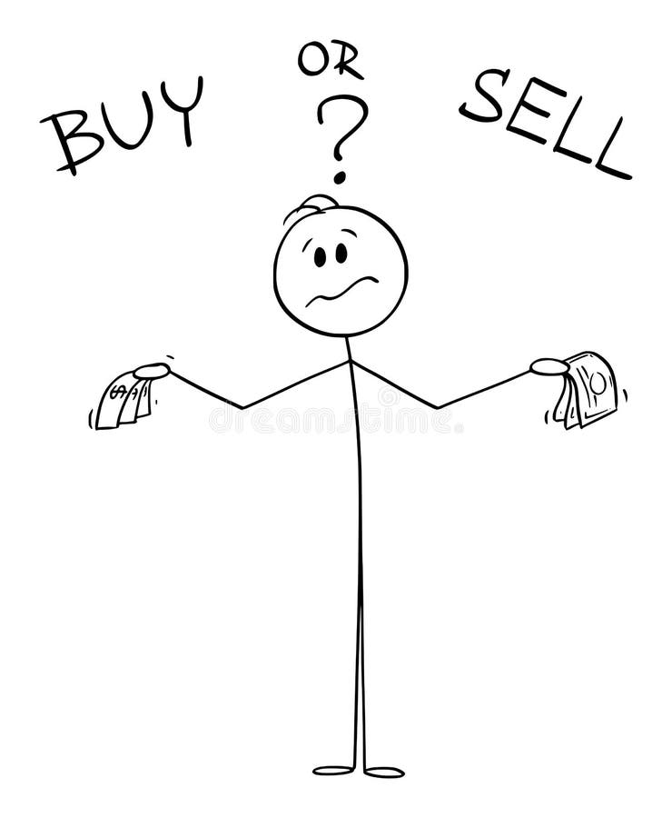 Buy or Sell, Businessman or Investor is Thinking about Finances, Vector Cartoon Stick Figure Illustration Stock Vector - Illustration of sell, finance: 215503383 Buy or Sell, Businessman or Investor is Thinking about Finances, Vector Cartoon Stick Figure Illustration Stock Vector - Illustration of sell, finance: 215503383