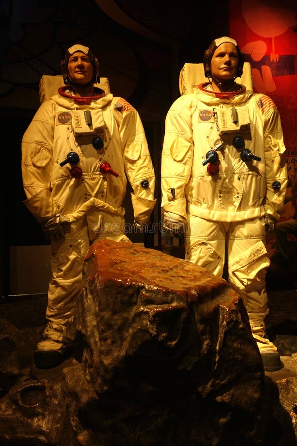 Buzz Aldrin and Neil Armstrong Wax Figures Editorial Stock Photo