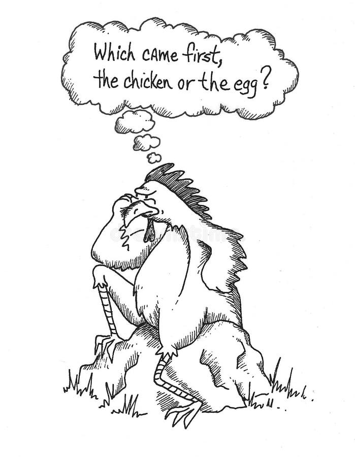 Did Chicken or Egg Come First Stock Illustration - Illustration of