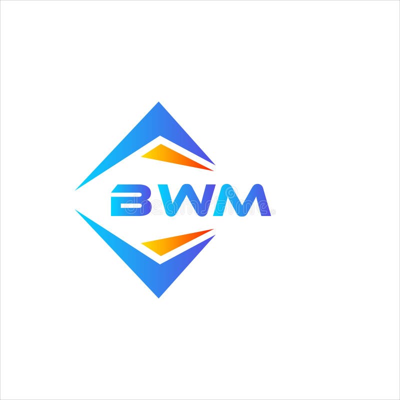 BWM abstract technology logo design on white background. BWM creative stock illustration