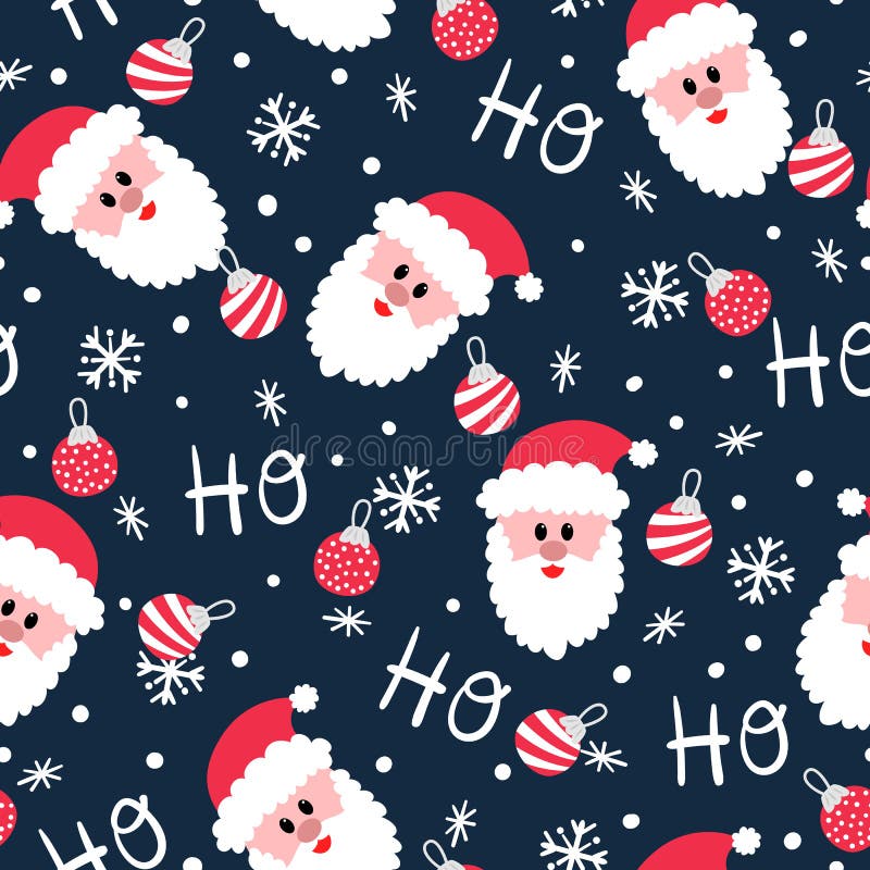 Jolly Santa Ho Ho Ho Christmas seamless pattern design. Jolly Santa Ho Ho Ho Christmas seamless pattern design