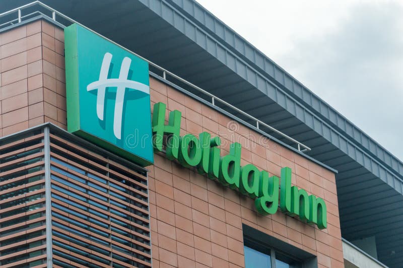 Bydgoszcz, Poland - July 25, 2021: Logo and sign of Holiday Inn