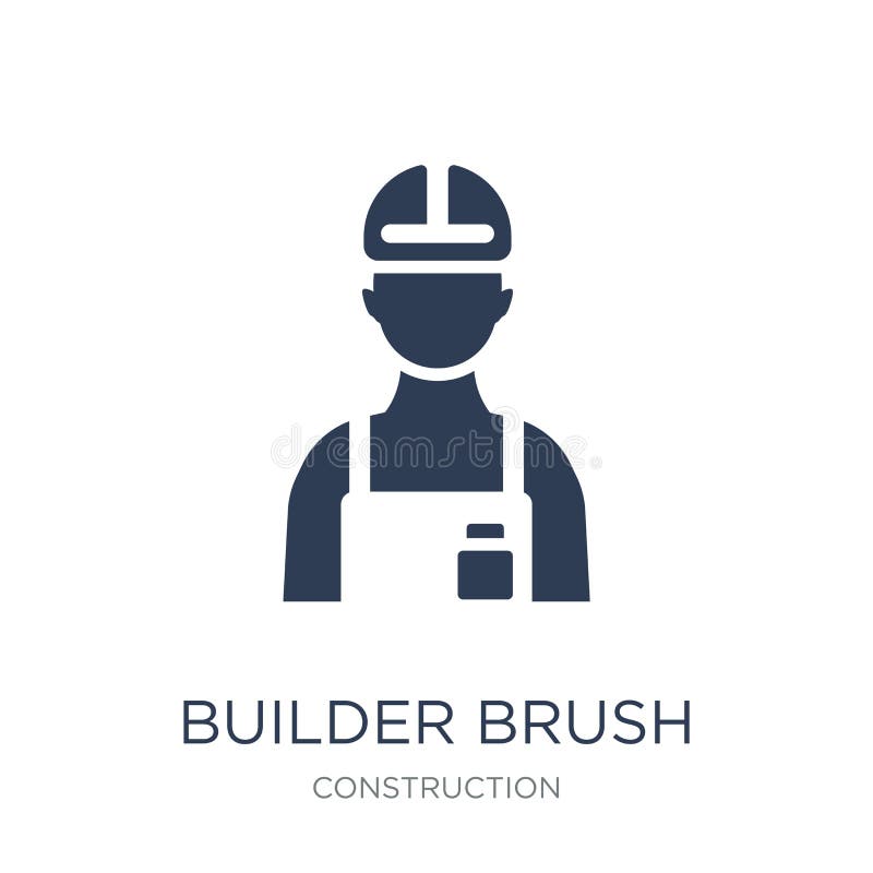 byggmästareBrush symbol Moderiktig plan vektorbyggmästareBrush symbol på whi royaltyfri illustrationer byggmästareBrush symbol Moderiktig plan vektorbyggmästareBrush symbol på whi royaltyfri illustrationer