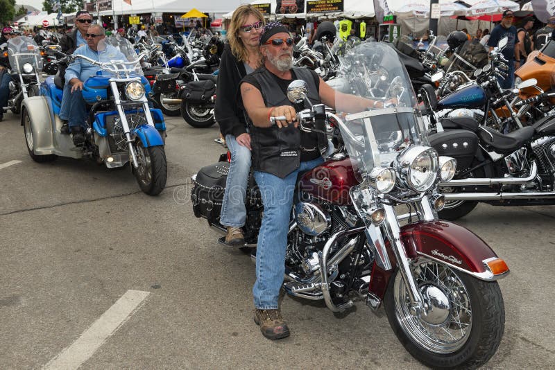 Bykers Riding Their Motorcycles during the Annual Sturgis Motorcycle ...
