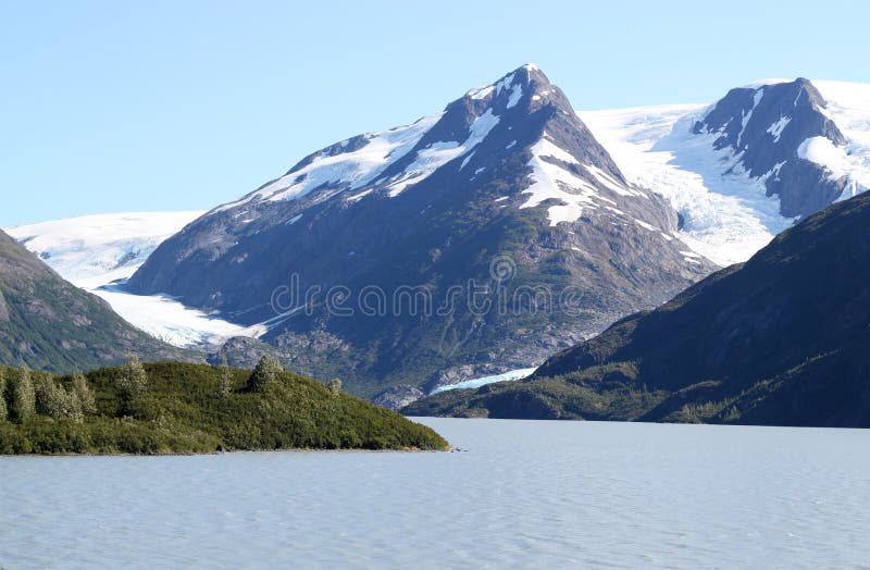 Byron Gletscher und Portage See stockfoto Byron Gletscher und Portage See stockfoto